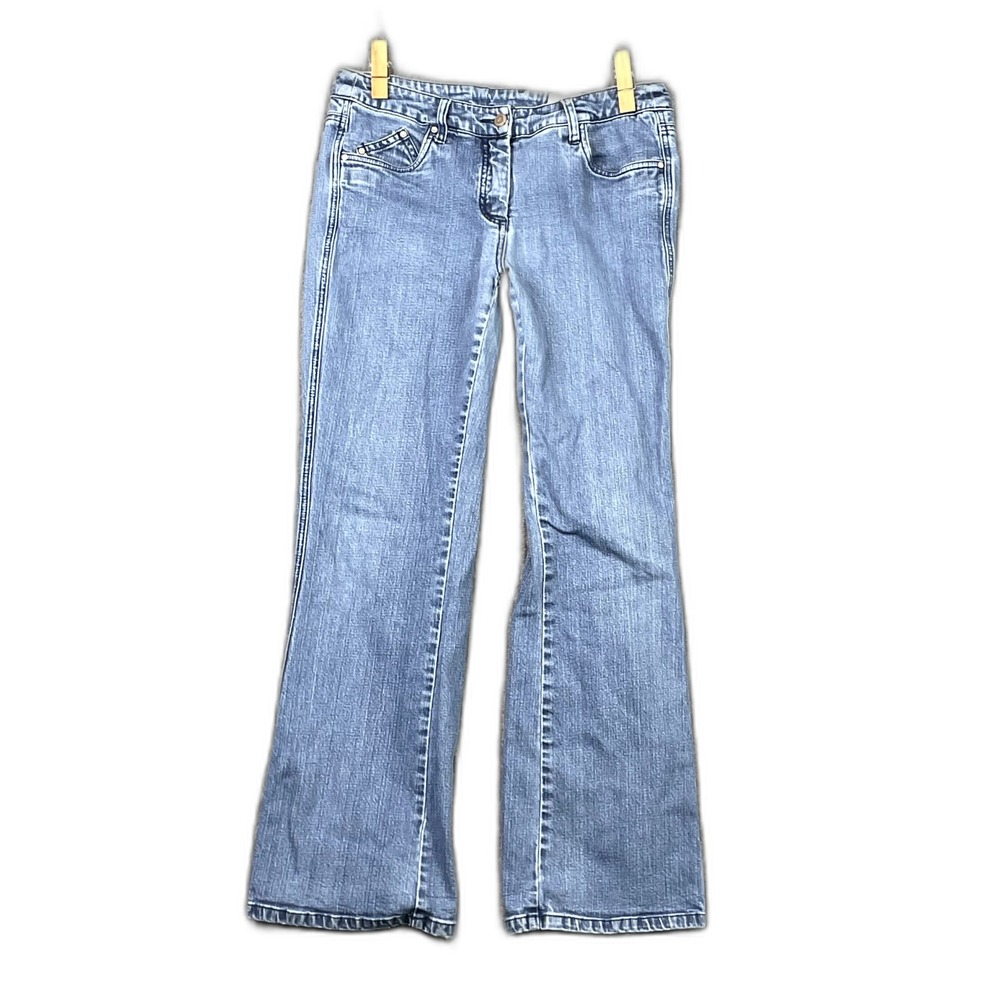 Live A Little Jeans Womens 8 Blue Stretch Straight Leg Denim Travel Casual Surf